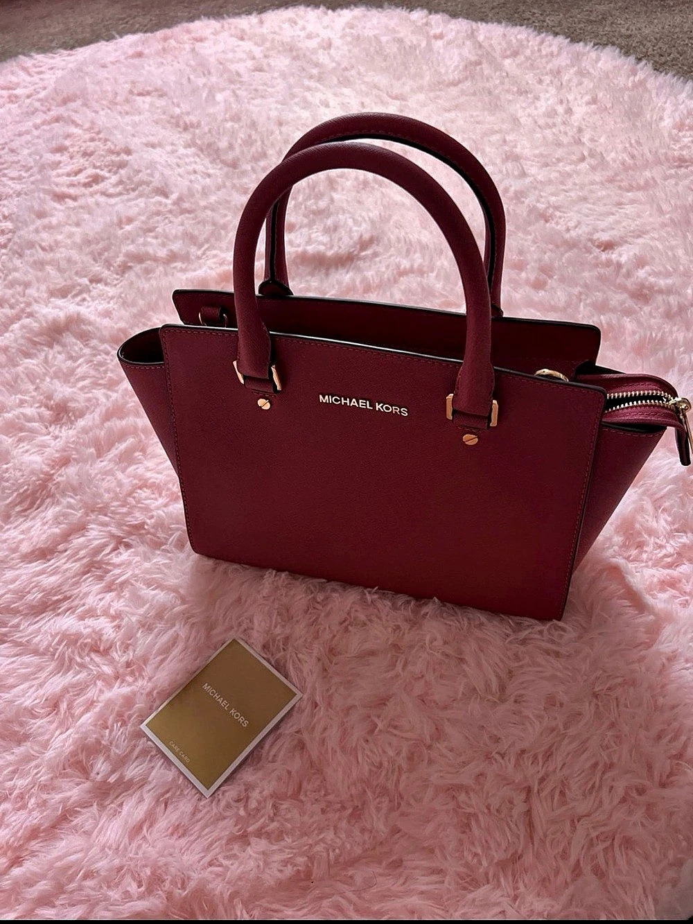 Michael Kors Ciara Medium Saffiano Leather Messenger Satchel Shoulder Bag